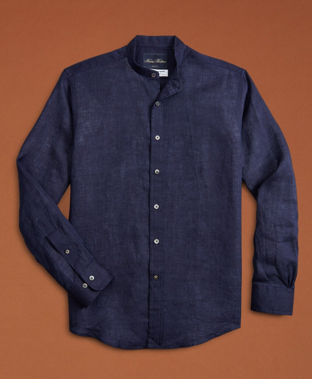 Golden Fleece® Regent Fit Band Collar Linen Sport Shirt