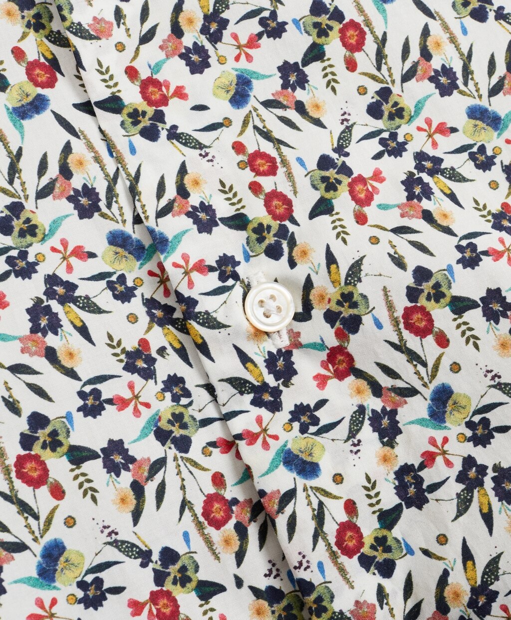 Golden Fleece® Regent Fit White Flower-Print Poplin Sport Shirt