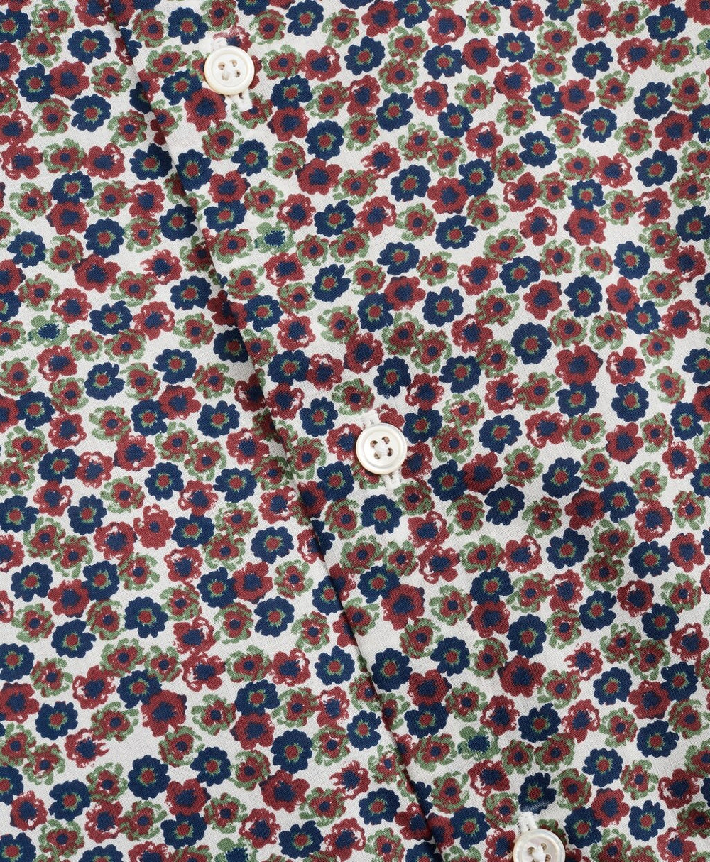 Golden Fleece® Regent Fit Navy Flower-Print Poplin Sport Shirt