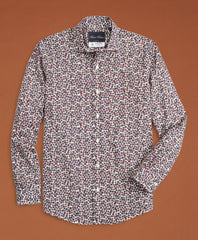 Golden Fleece® Regent Fit Navy Flower-Print Poplin Sport Shirt