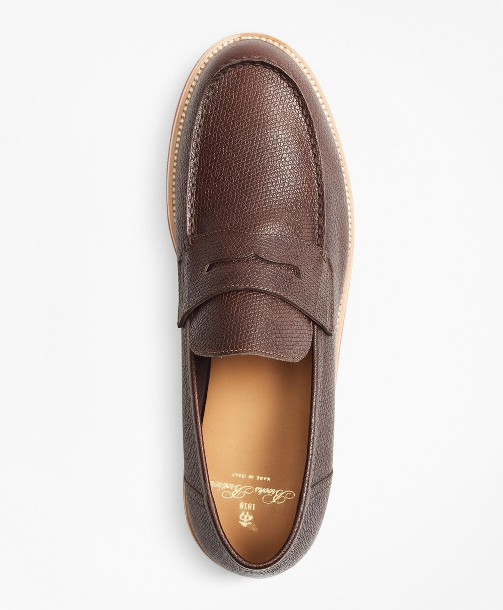 Textured Leather Penny Loafer