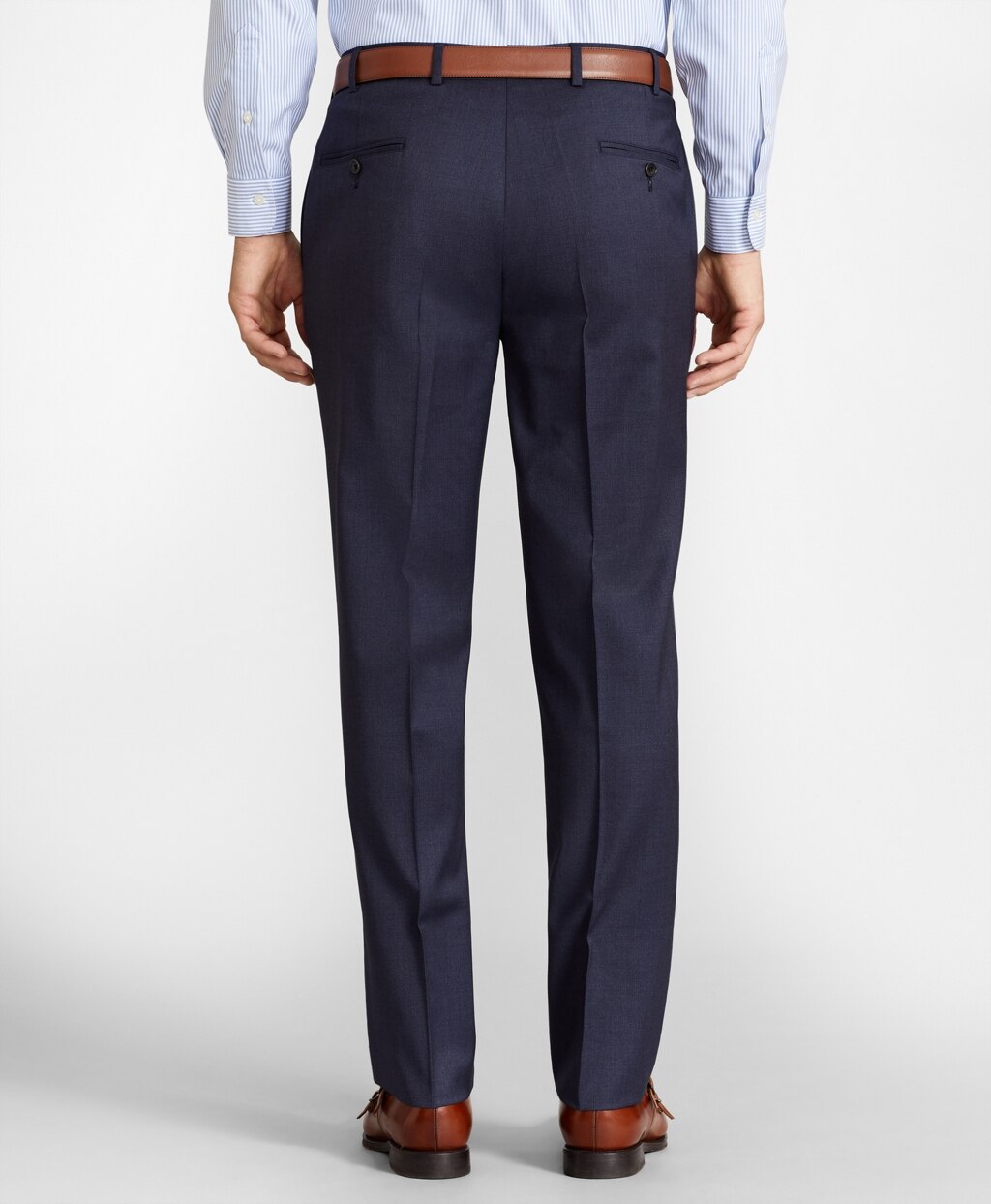 BrooksFlex™ Regent-Fit Wool Trousers, Unfinished Hem