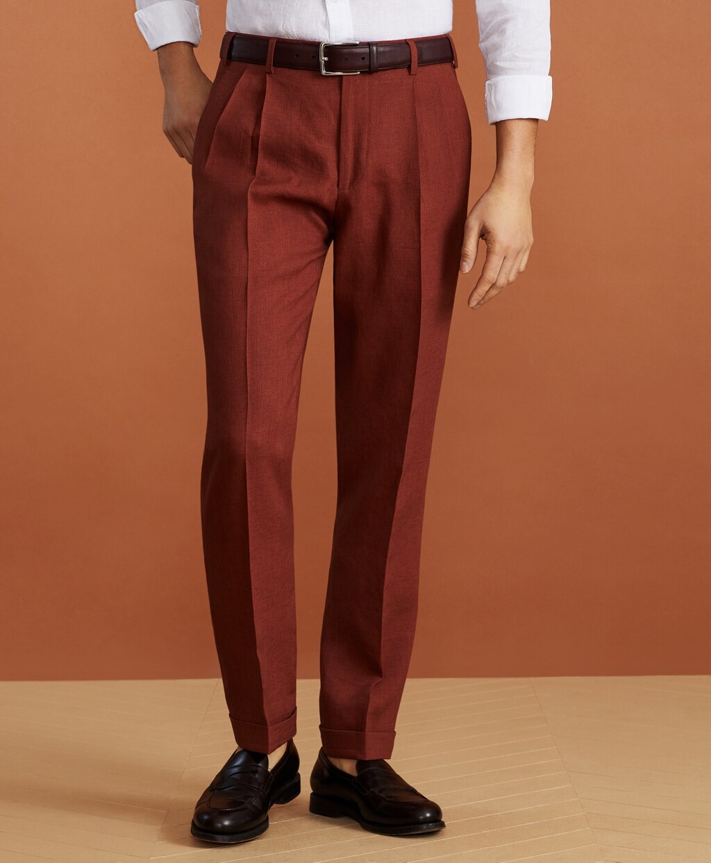 Golden Fleece® Linen Pleated Chino Trousers