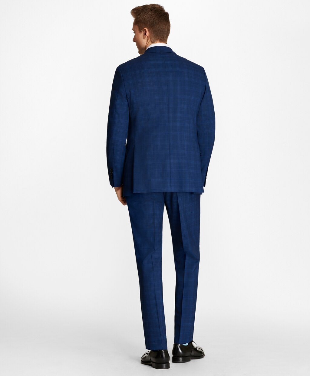 Regent Fit Saxxon™ Wool Three-Button Plaid 1818 Suit