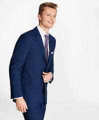 Regent Fit Saxxon™ Wool Three-Button Plaid 1818 Suit
