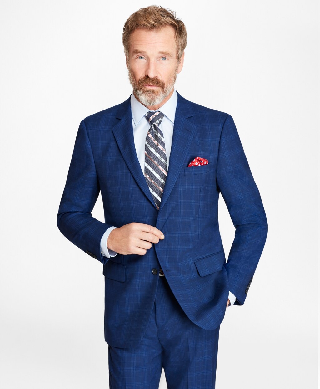 Madison Fit Saxxon™ Wool Plaid 1818 Suit