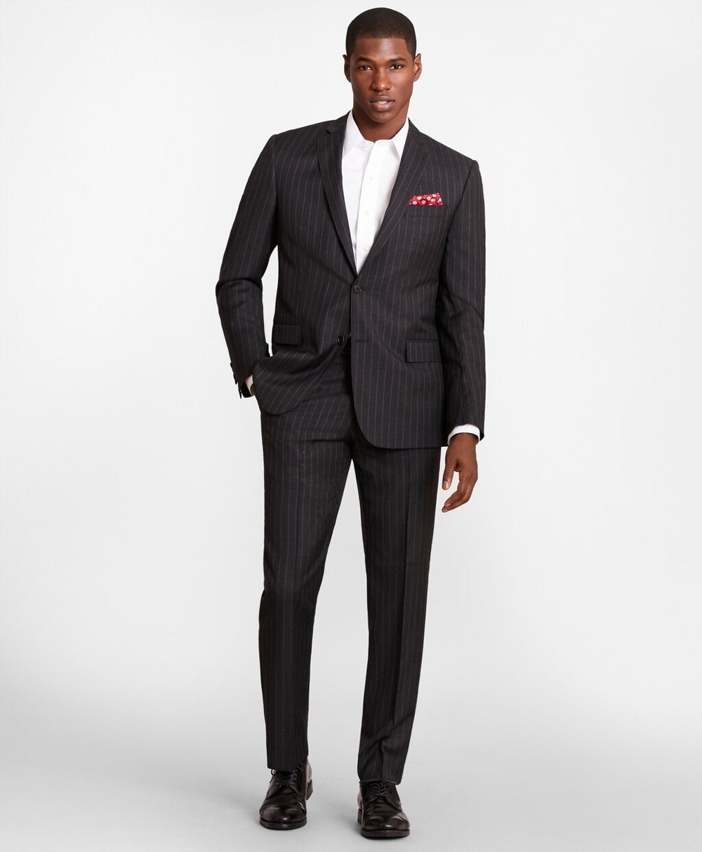 BrooksGate™ Regent-Fit Striped Wool Twill Suit Jacket