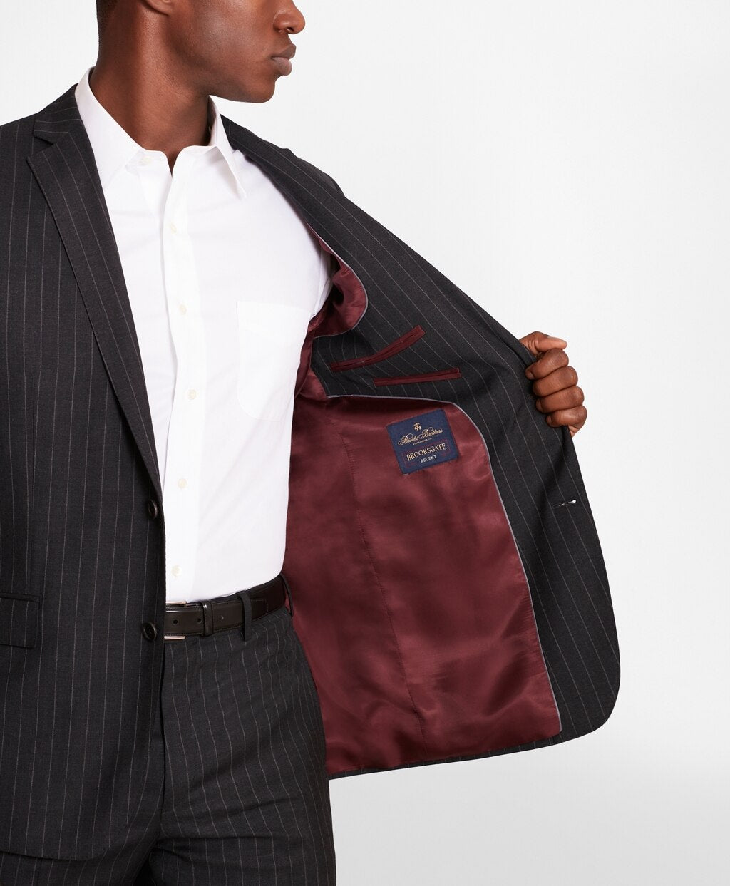 BrooksGate™ Regent-Fit Striped Wool Twill Suit Jacket