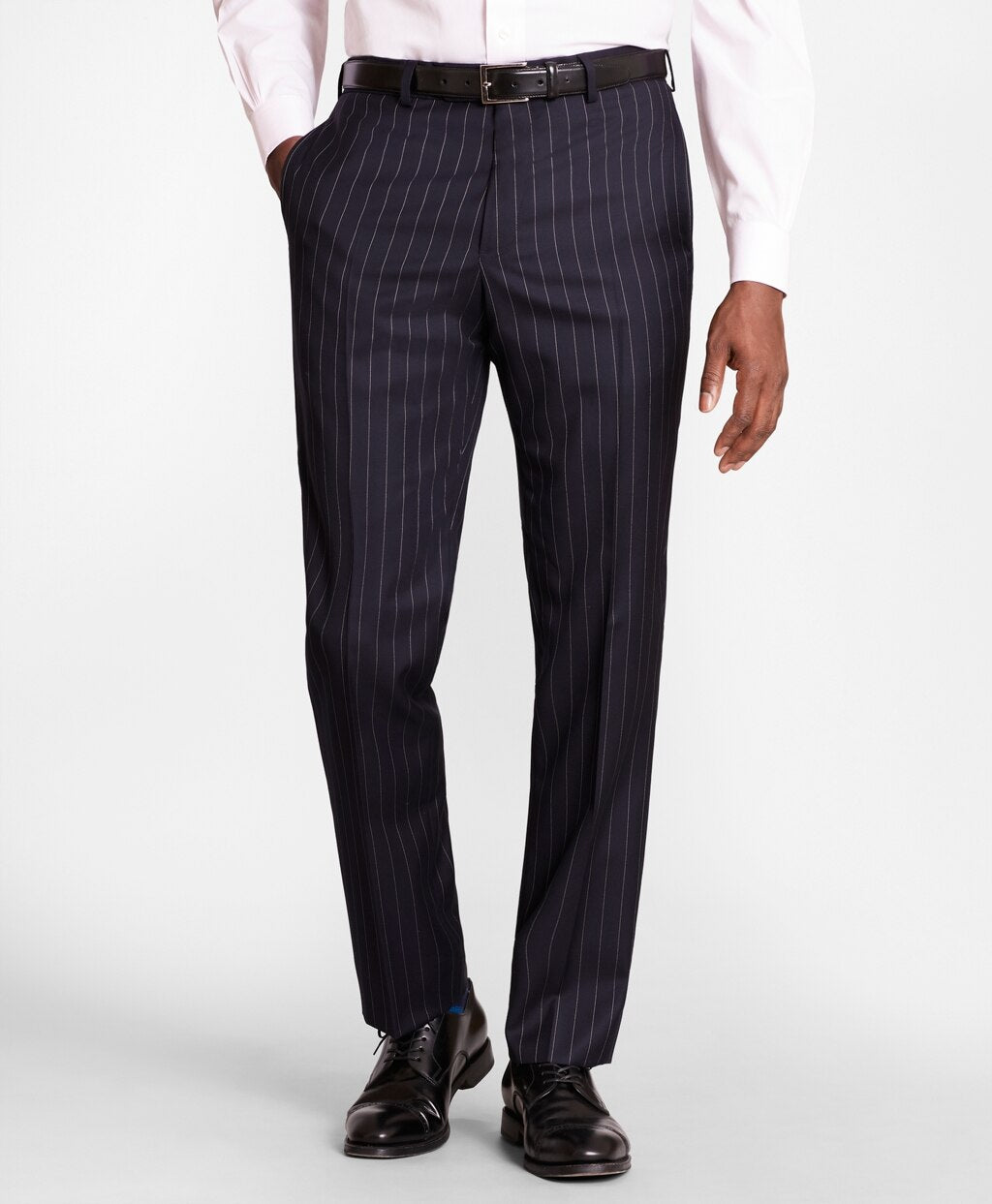 BrooksGate™ Regent-Fit Bead-Stripe Wool Twill Suit Pants