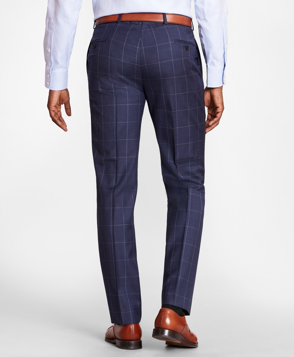 BrooksGate™ Regent-Fit Windowpane Wool Twill Suit Pants