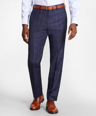 BrooksGate™ Regent-Fit Windowpane Wool Twill Suit Pants