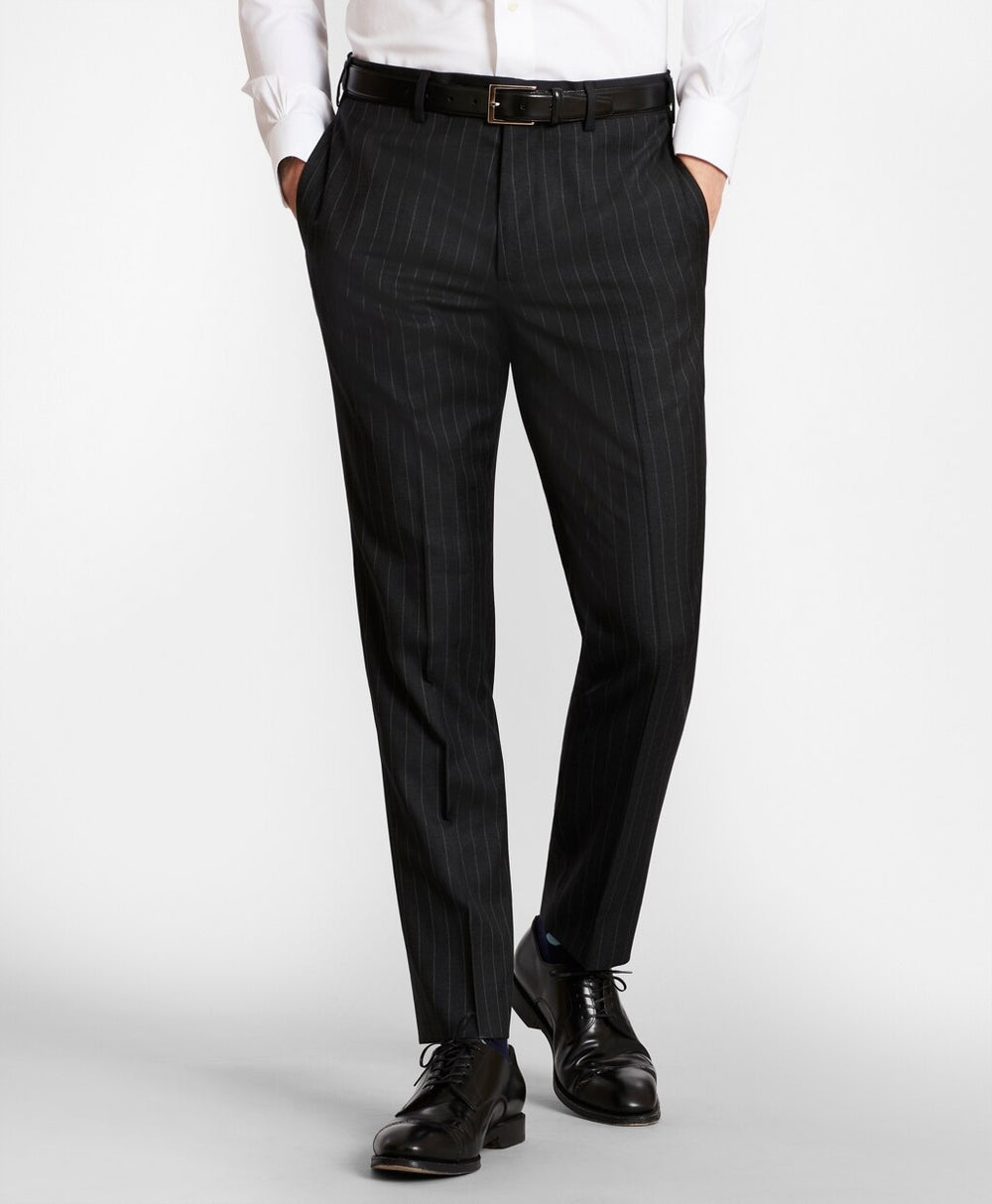 BrooksGate™ Milano-Fit Striped Wool Twill Suit Pants