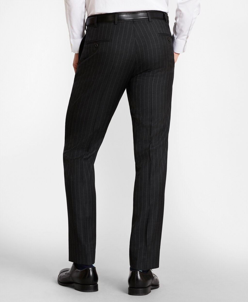 BrooksGate™ Milano-Fit Striped Wool Twill Suit Pants