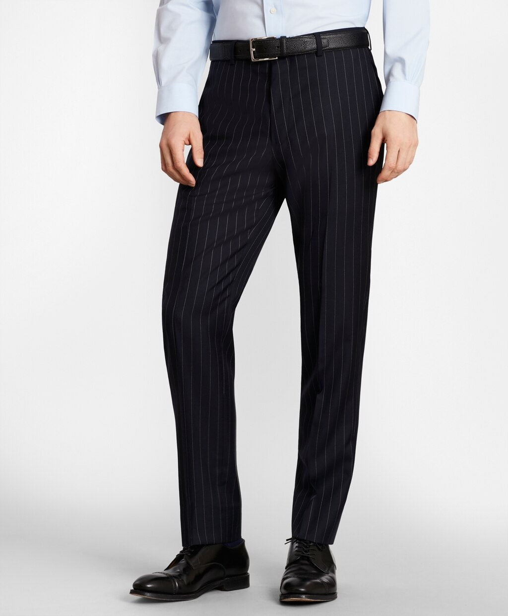 BrooksGate™ Milano-Fit Bead-Stripe Wool Twill Suit Pants