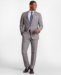 BrooksGate™ Regent-Fit Windowpane Wool Suit Pants