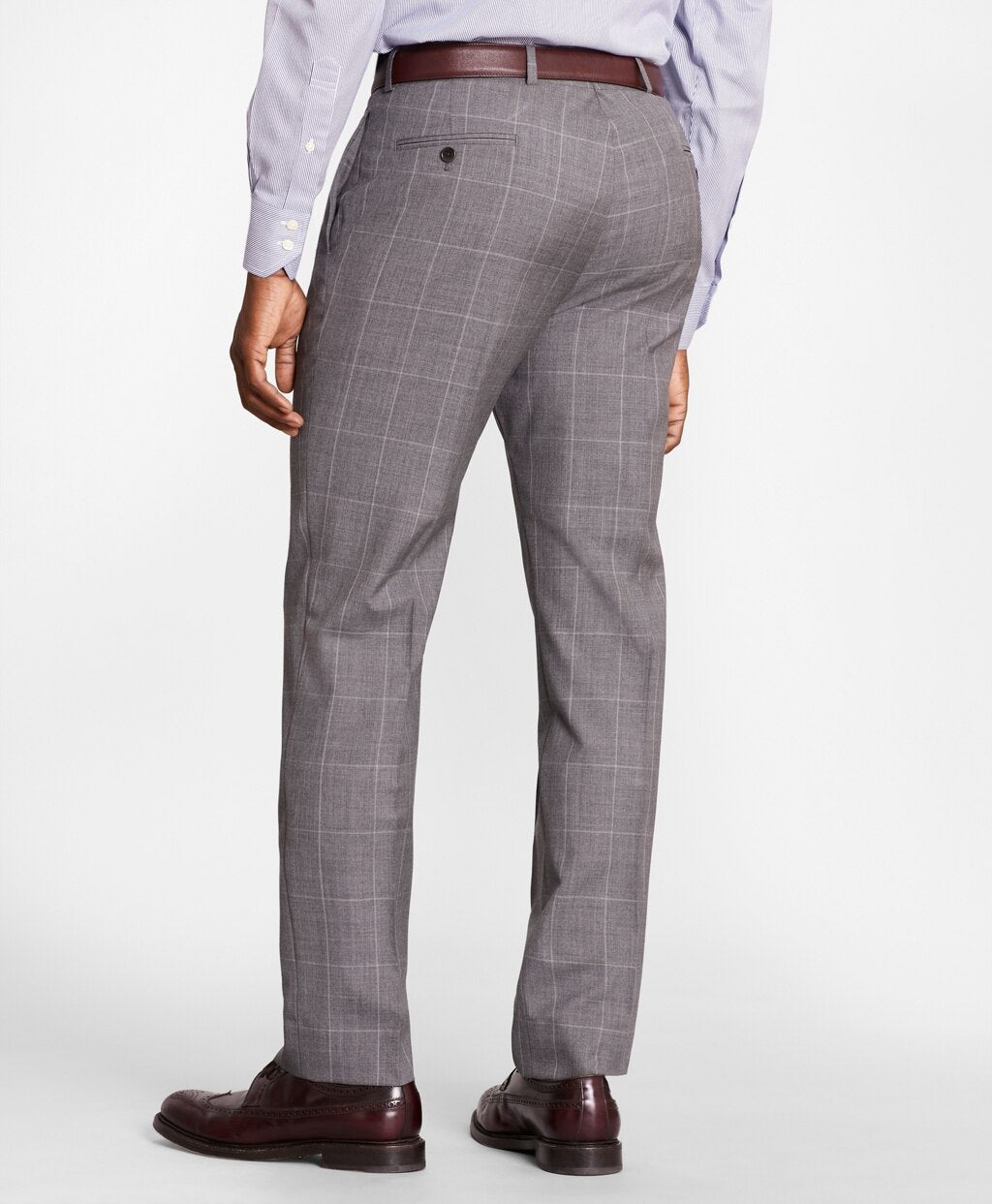 BrooksGate™ Regent-Fit Windowpane Wool Suit Pants
