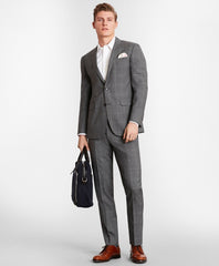 BrooksGate™ Milano-Fit Windowpane Wool Suit Pants