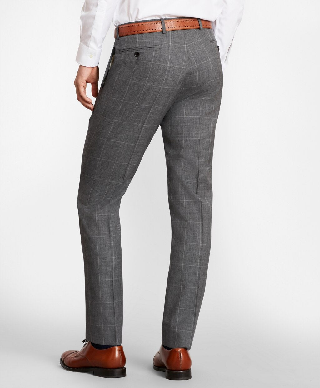 BrooksGate™ Milano-Fit Windowpane Wool Suit Pants