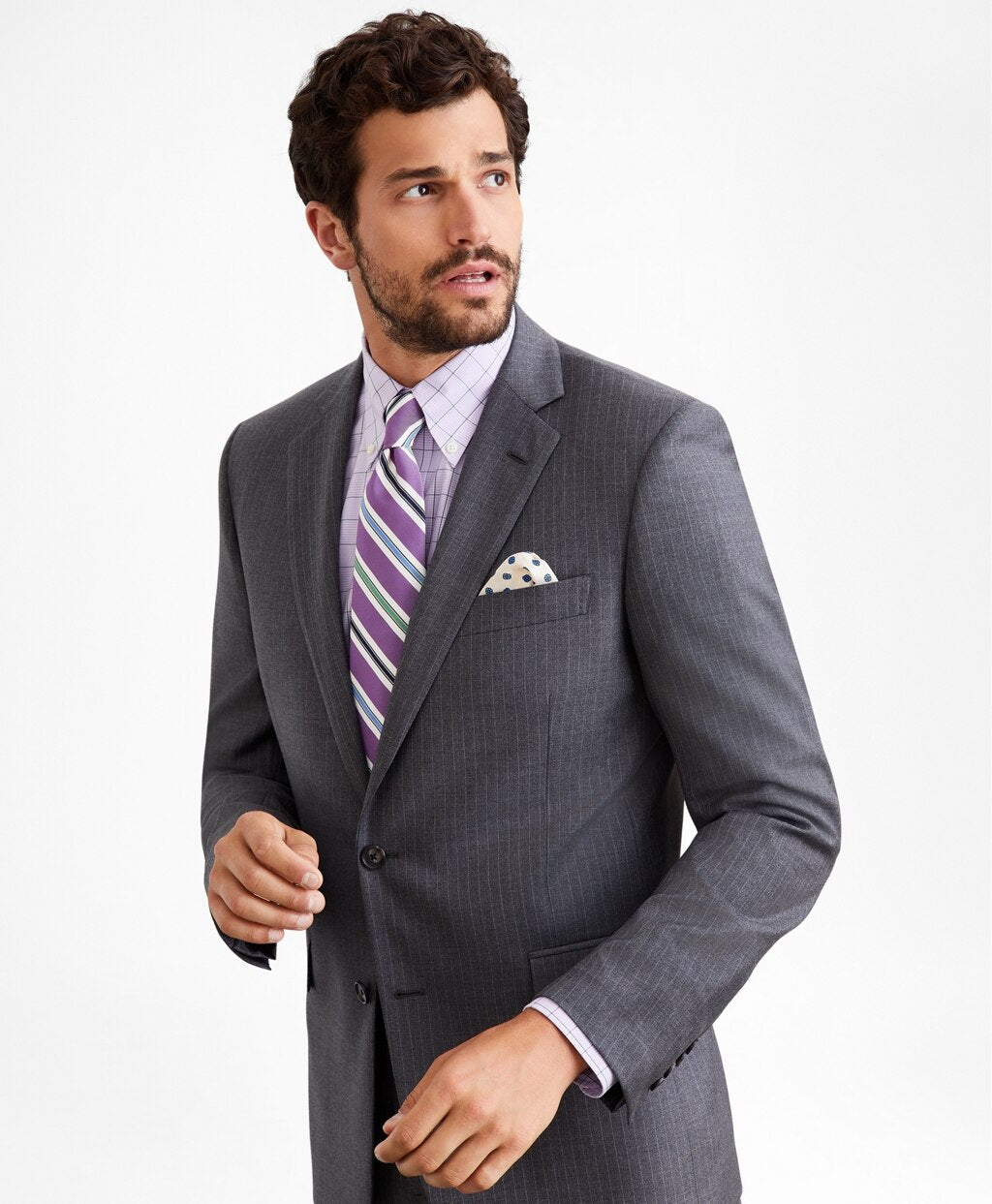 Regent Fit Two-Button Grey Stripe 1818 Suit