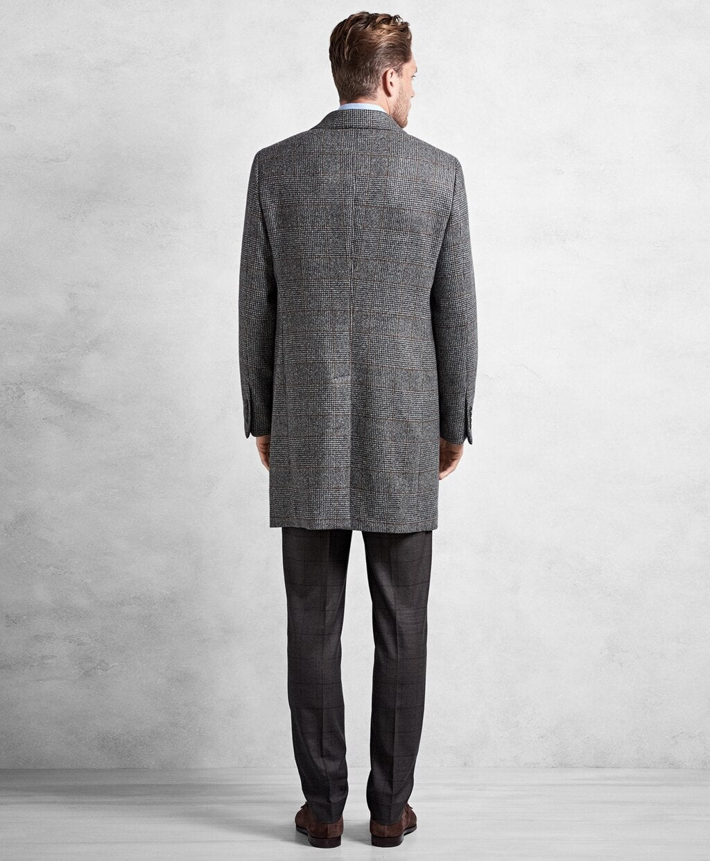 Golden Fleece® Black and White Plaid Topcoat