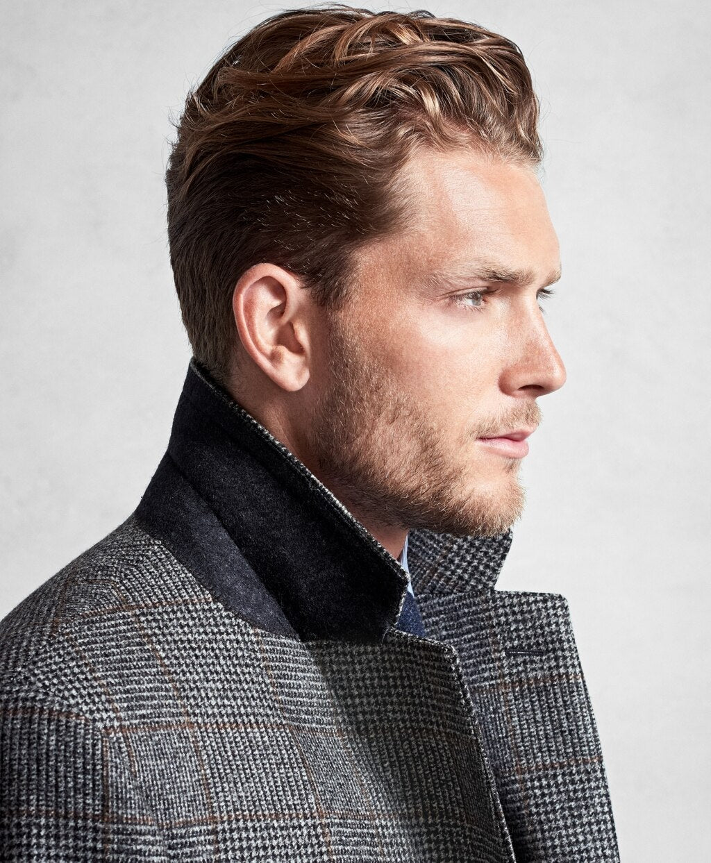 Golden Fleece® Black and White Plaid Topcoat