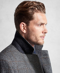 Golden Fleece® Black and White Plaid Topcoat
