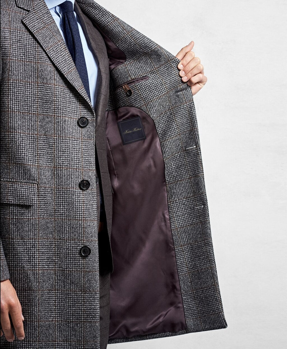 Golden Fleece® Black and White Plaid Topcoat