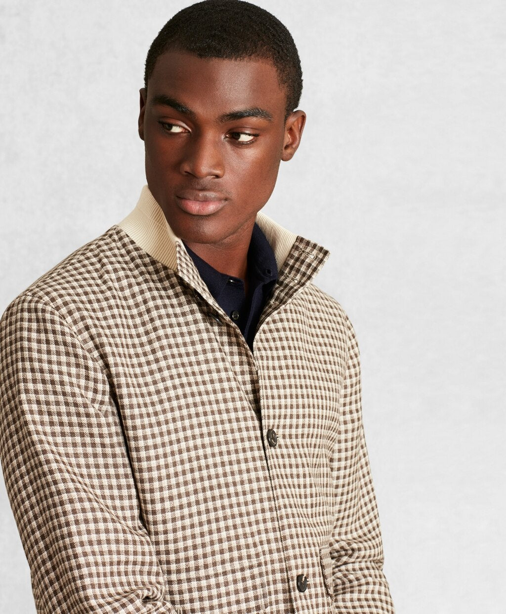 Golden Fleece® Wool Linen Houndstooth Bomber Jacket