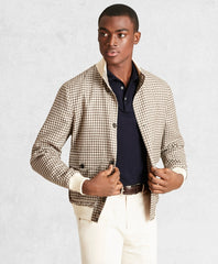 Golden Fleece® Wool Linen Houndstooth Bomber Jacket