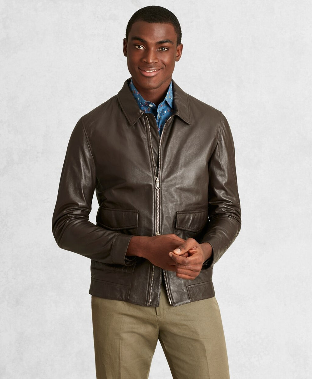 Golden Fleece® Leather Bomber Jacket