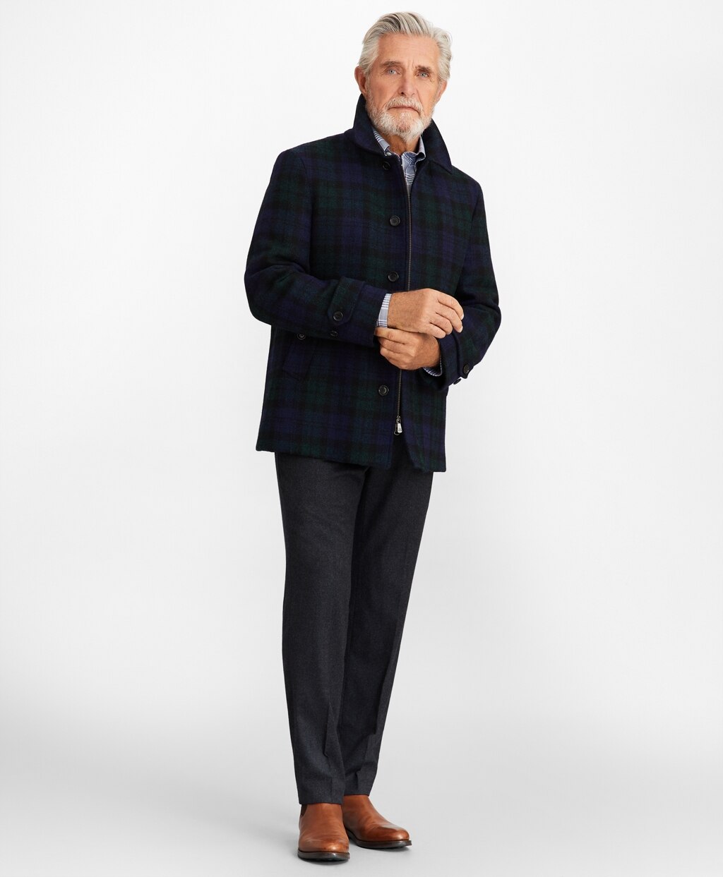 Harris Tweed Black Watch Walking Coat