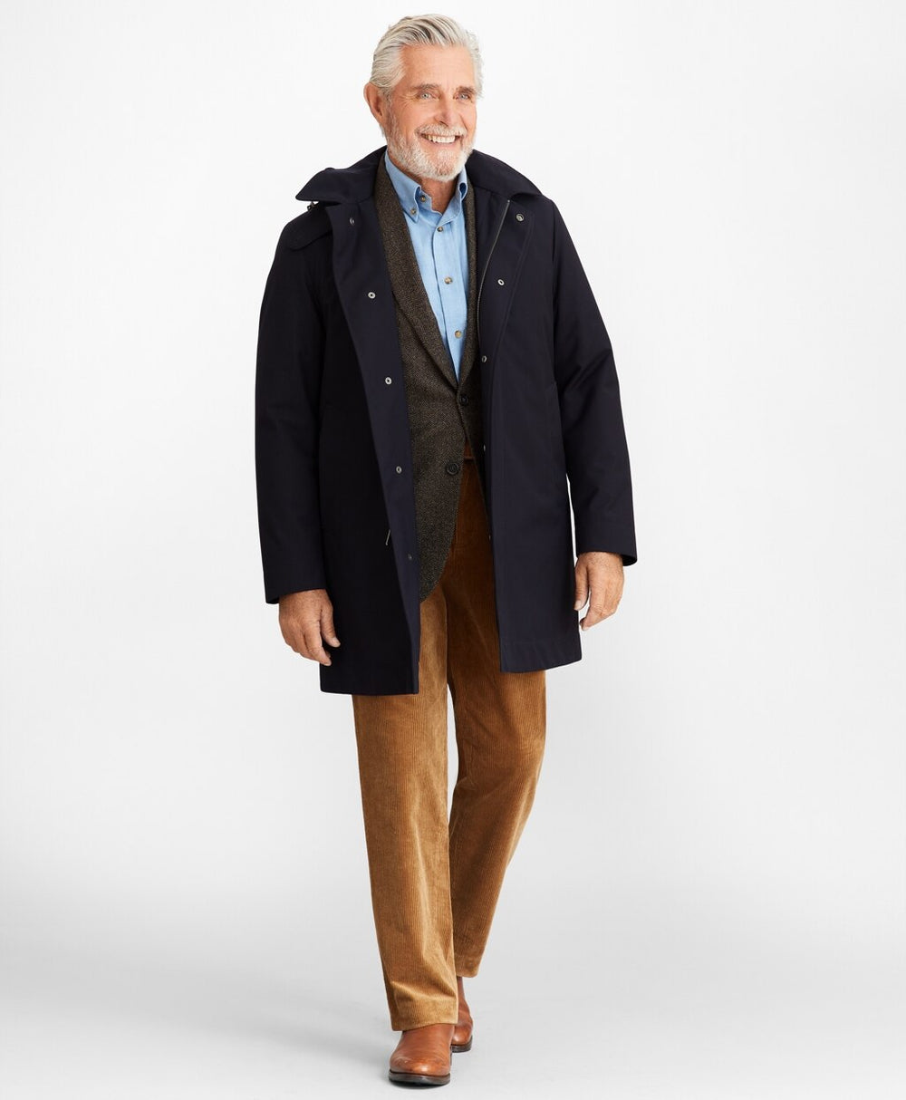 Bonded Twill Hooded Topcoat