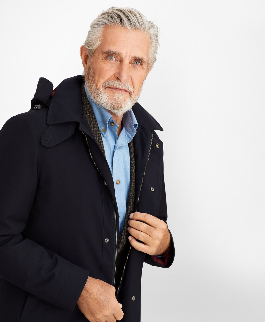 Bonded Twill Hooded Topcoat