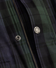 Black Watch Tartan Waxed Cotton Barn Coat