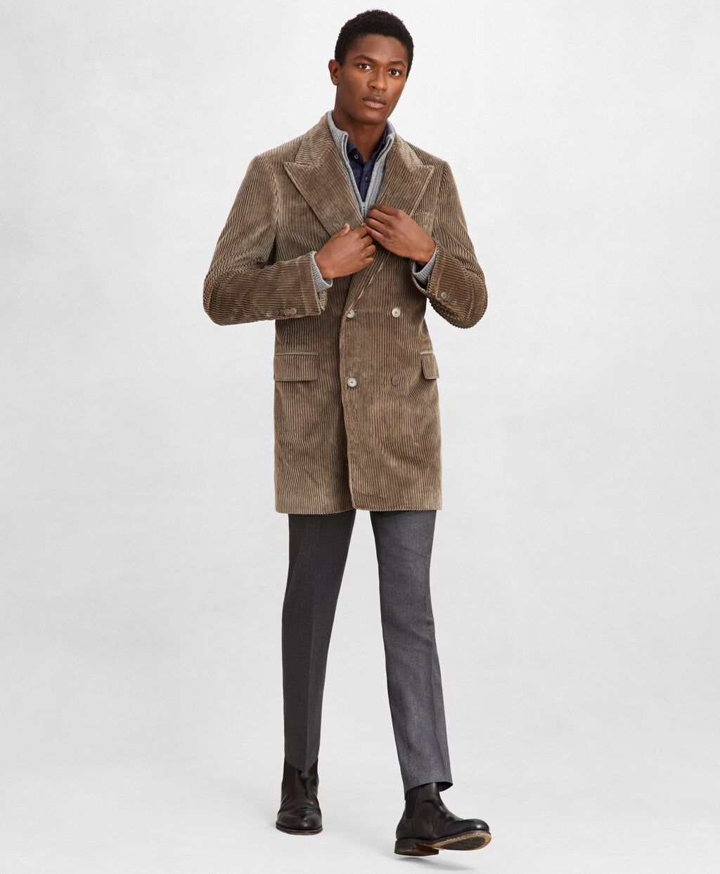 Golden Fleece® Double-Breasted Corduroy Topcoat
