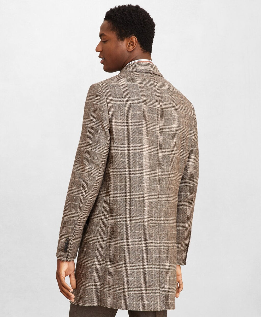 Golden Fleece® Double-Breasted Plaid Topcoat