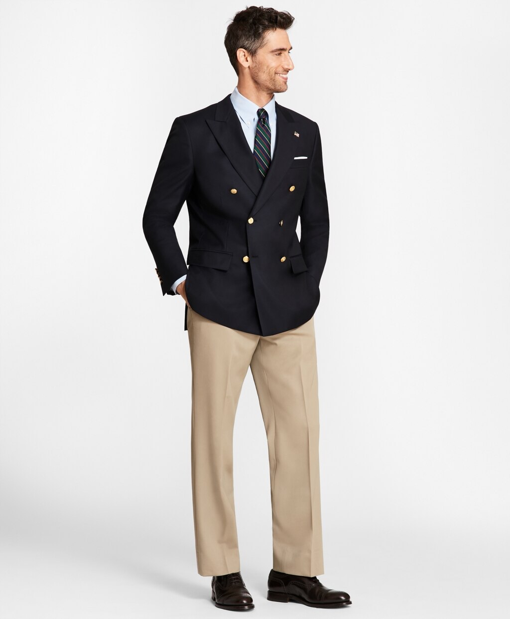 Country Club Madison Fit Saxxon™ Wool Double-Breasted Blazer
