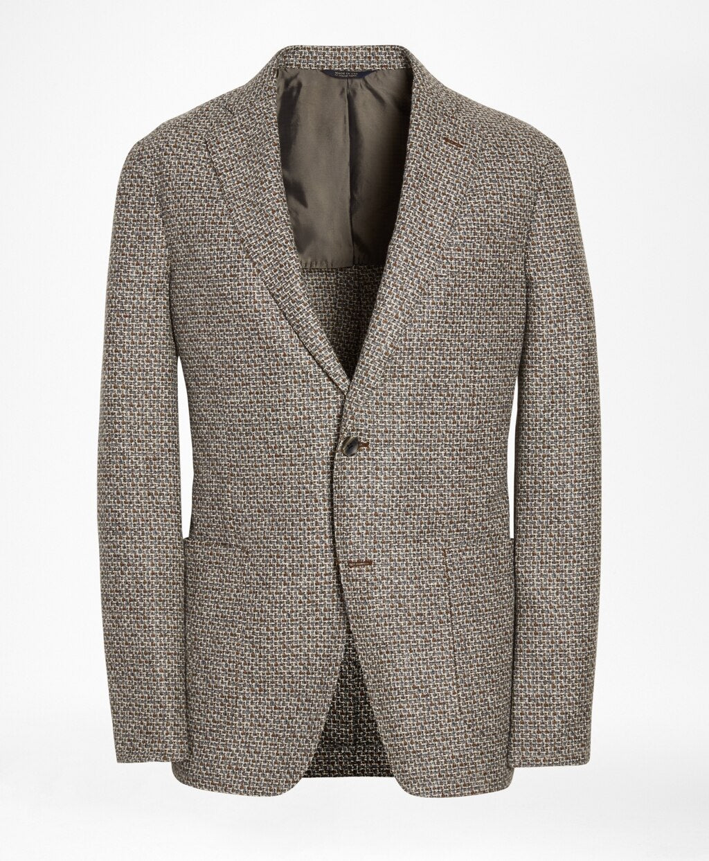 Golden Fleece® Wool-Blend Houndstooth Brown Sport Coat