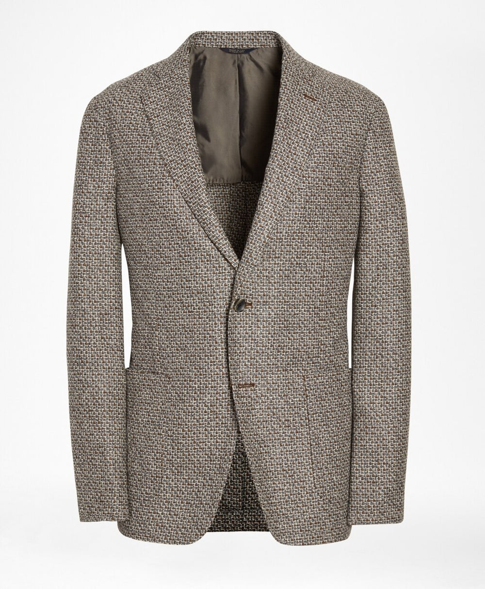 Golden Fleece® Wool-Blend Houndstooth Brown Sport Coat