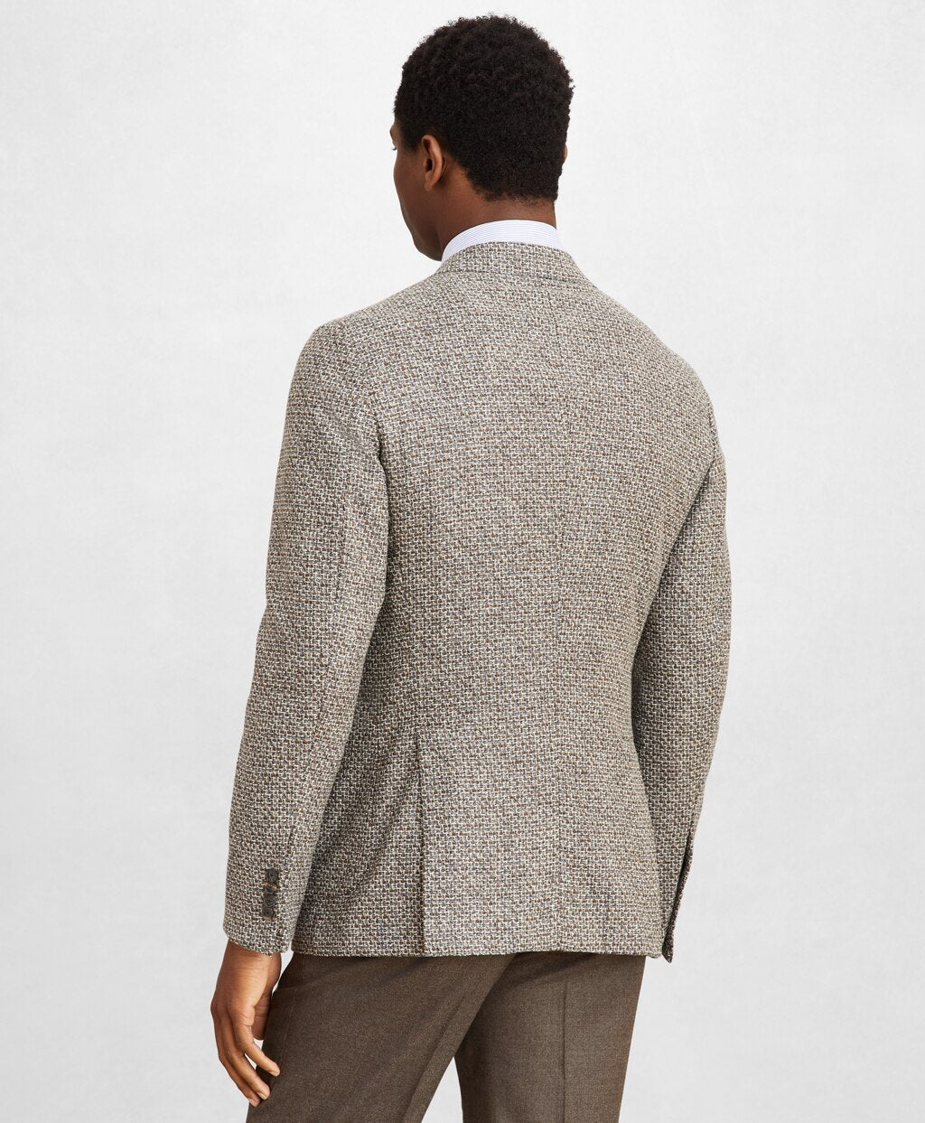 Golden Fleece® Wool-Blend Houndstooth Brown Sport Coat