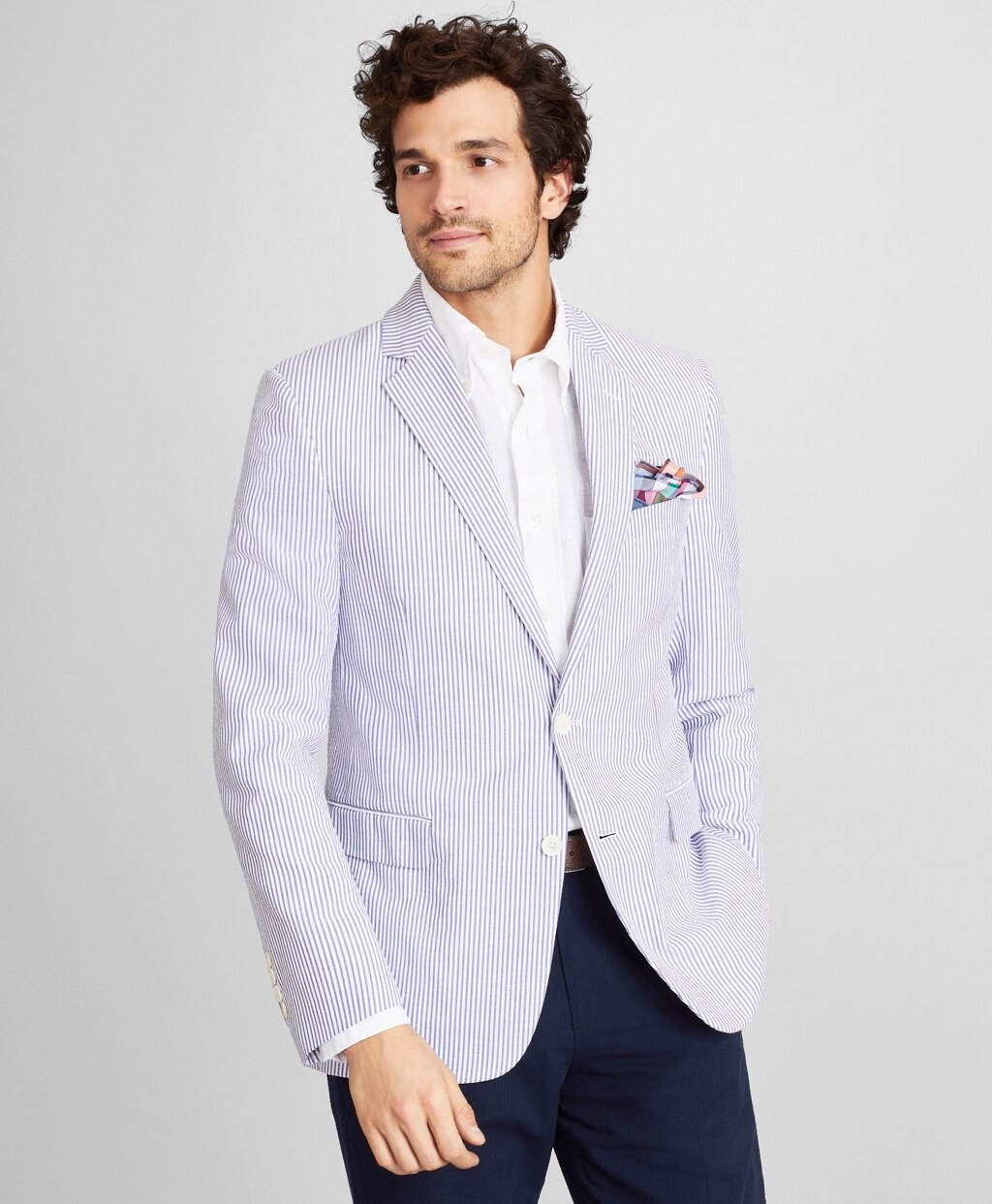 Regent Fit Stripe Seersucker Sport Coat