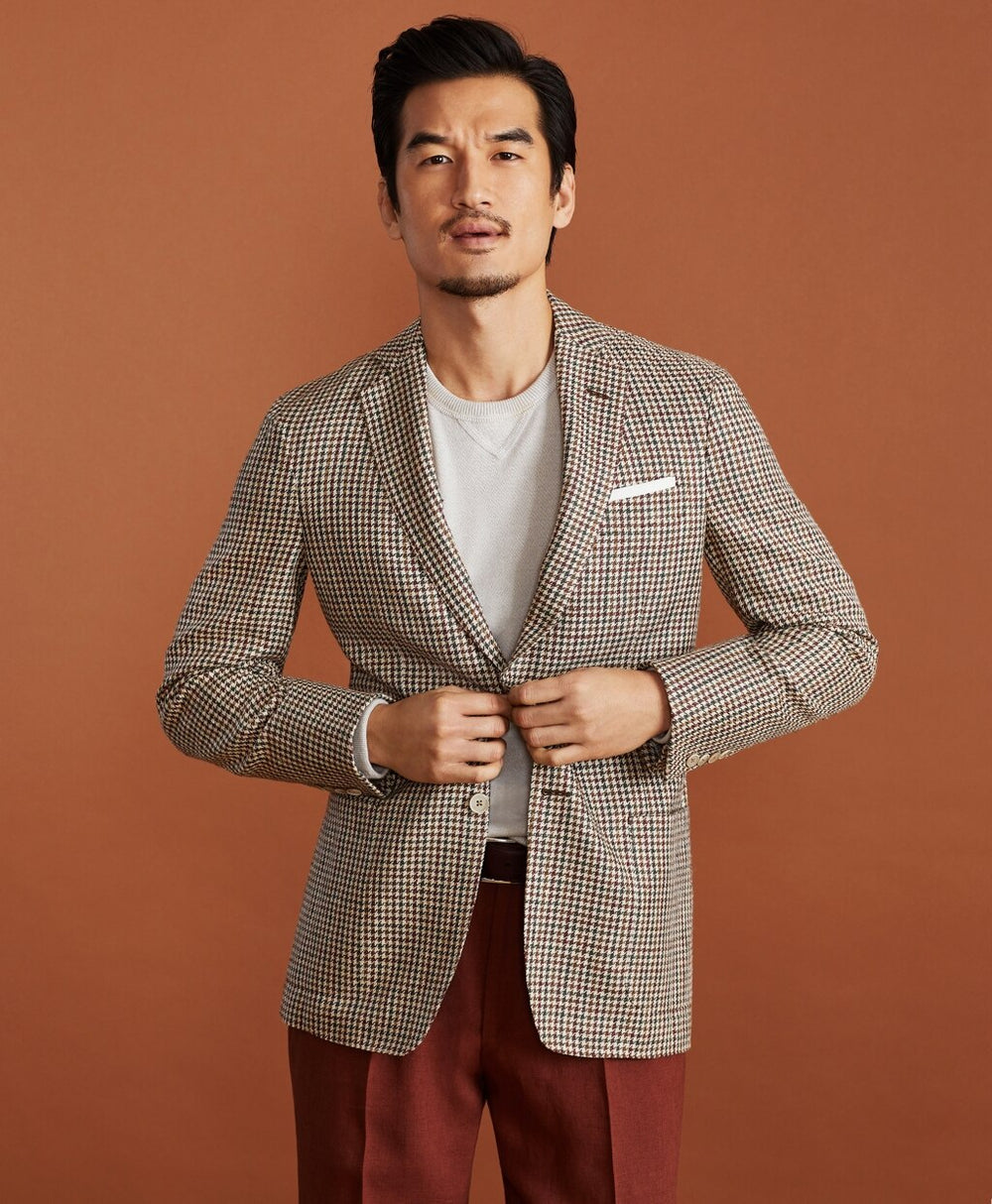 Golden Fleece® BrooksCloud™ Silk-Linen-Cotton Houndstooth Sport Coat