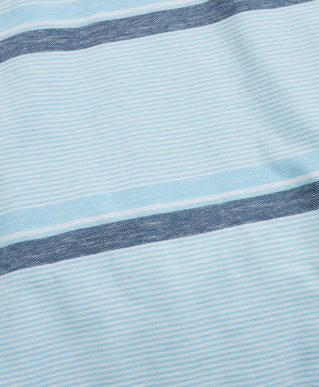 Slim Fit Cotton and Linen Horizontal Stripe Polo Shirt