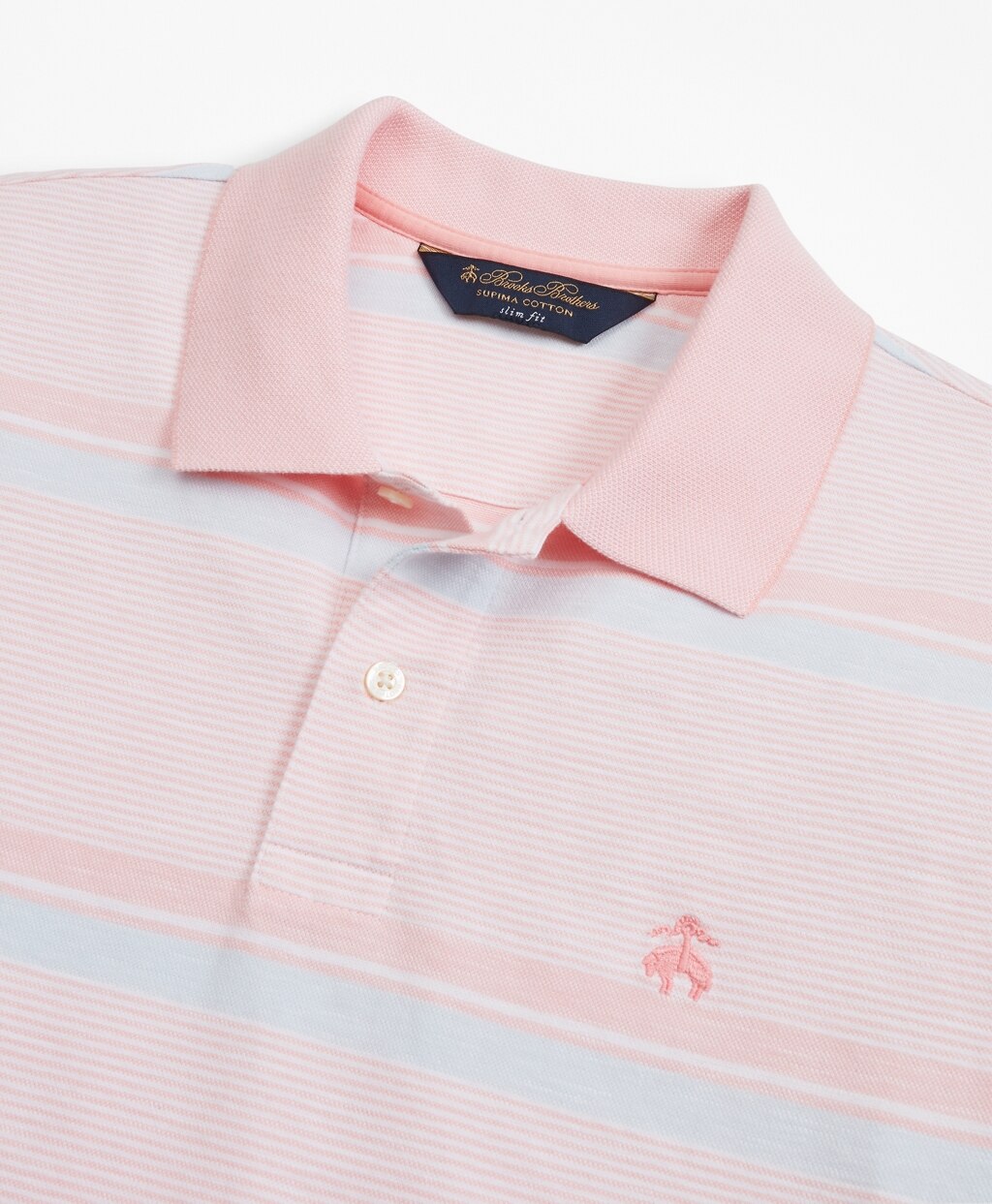 Original Fit Cotton and Linen Horizontal Stripe Polo Shirt
