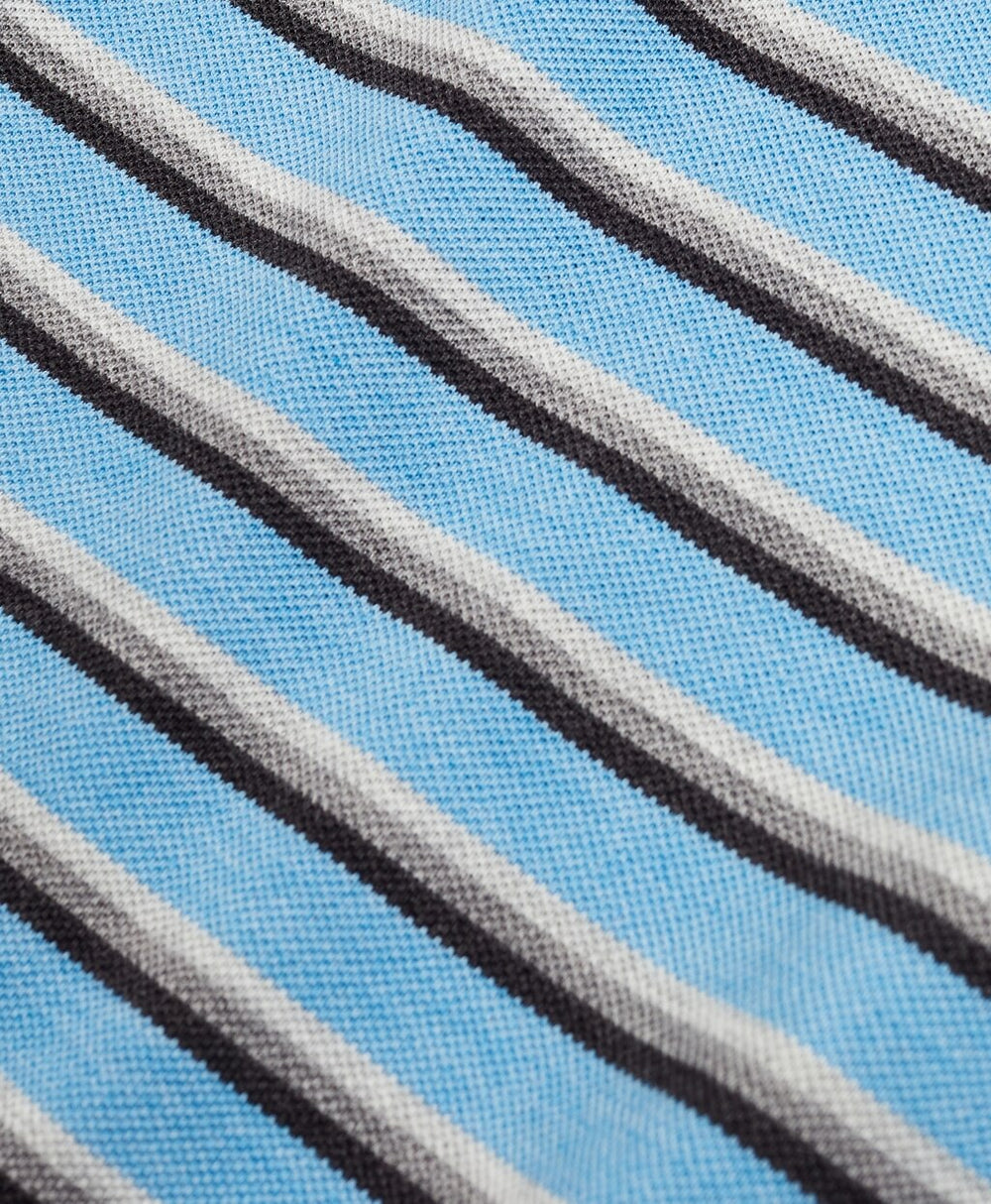 Slim Fit Heathered Stripe Polo Shirt