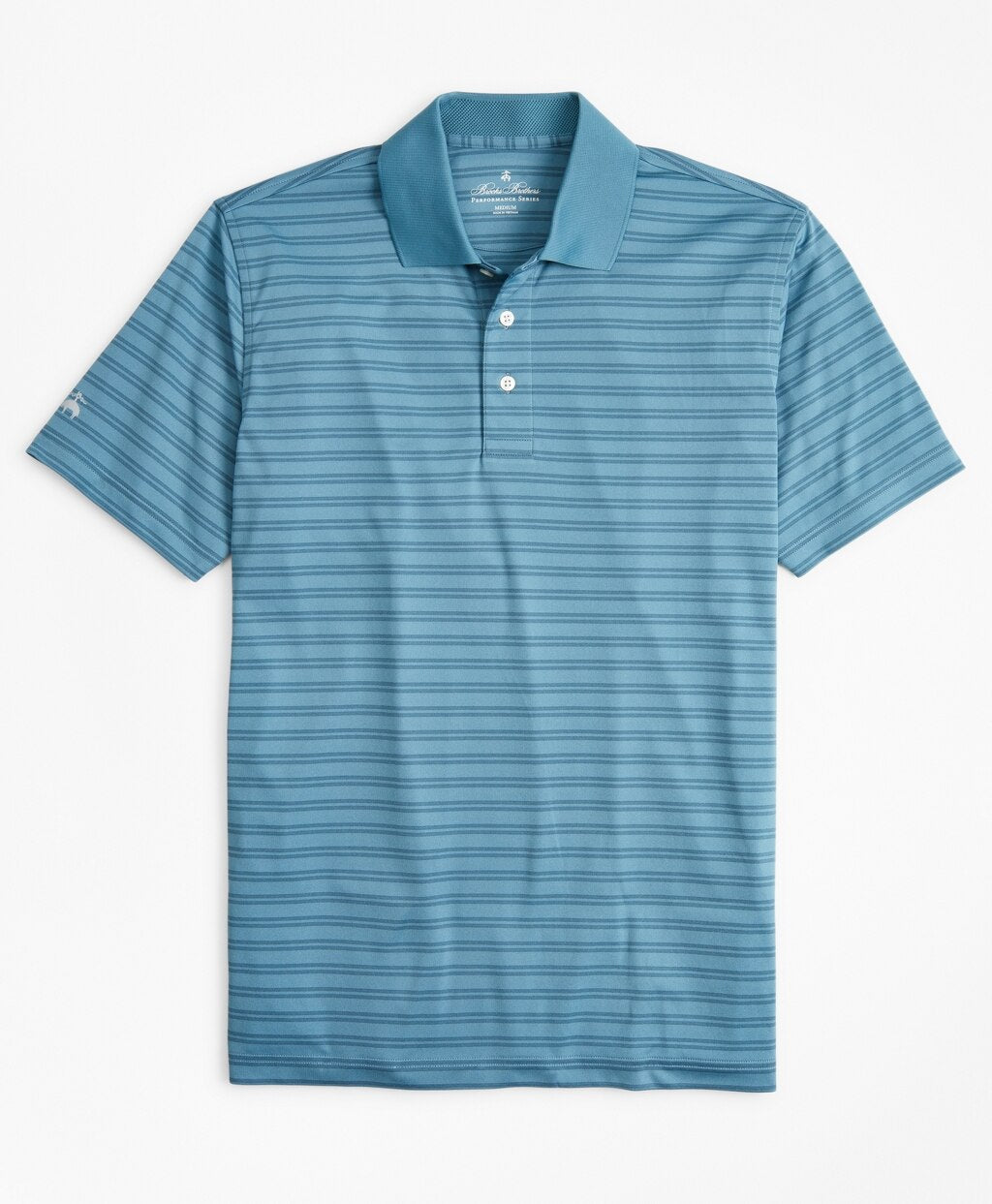 Performance Series Textured Double-Stripe Polo Shirt