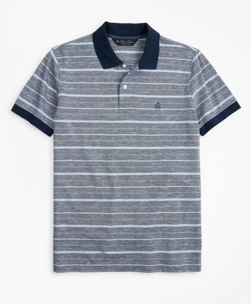 Original Fit Cotton and Linen Stripe Polo Shirt
