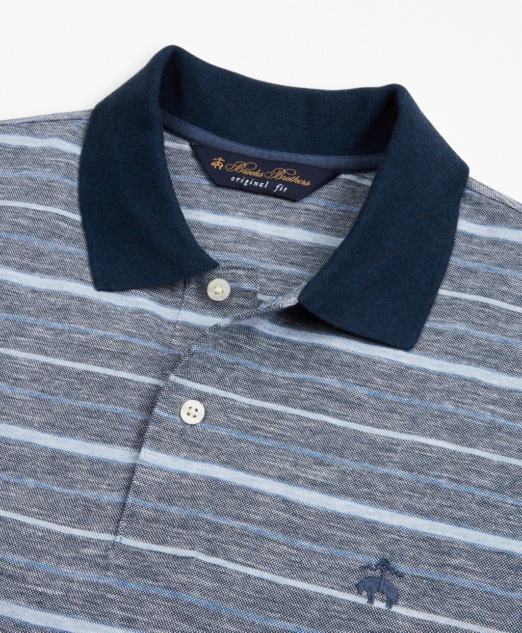 Original Fit Cotton and Linen Stripe Polo Shirt