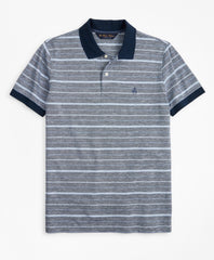 Original Fit Cotton and Linen Stripe Polo Shirt