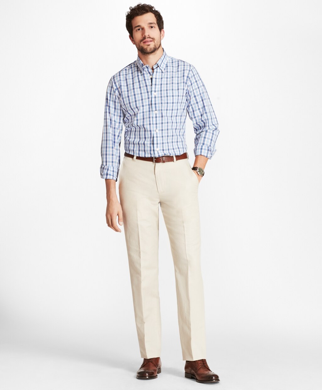 Clark Fit Linen and Cotton Chino Pants